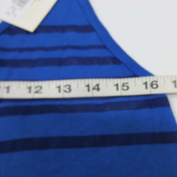 Enza Costa Striped Blue Sleeveless Lightweight Casual Sample Tank Top Sz M NWT - Picture 6 of 8